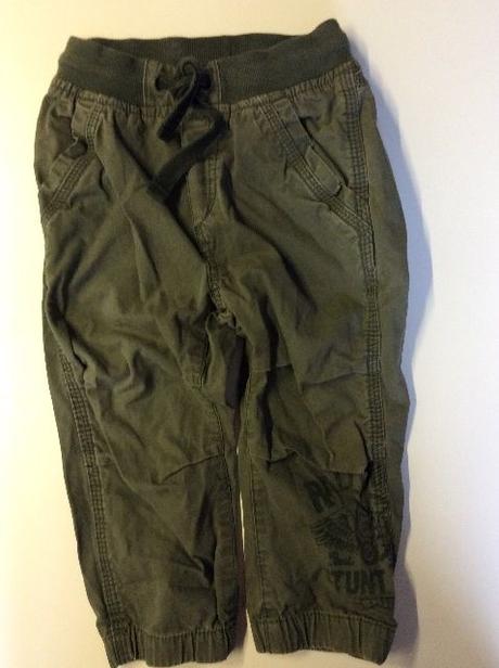 Khaki plátěné kalhoty, h&m,92