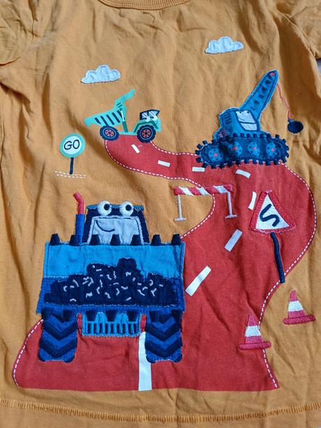 Tričko s nášivky bagr 116 bluezoo, bluezoo,116