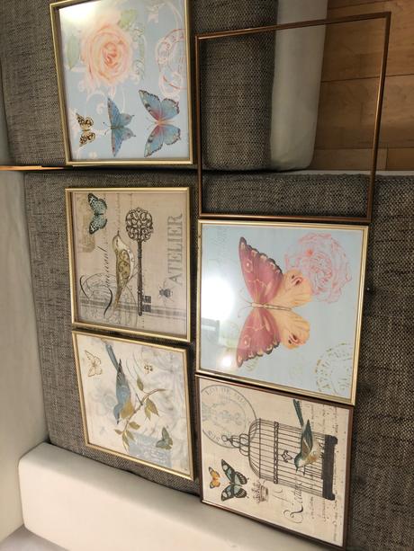 6 ramu na obrazky ctverec 40x40 zlate,medene, 