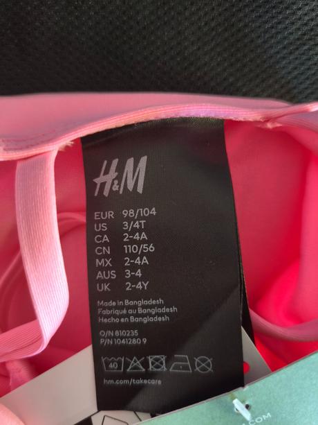 Plavky jednodílné, h&m,98 / 104