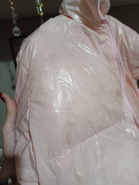 Růžová krátká lesklá bunda shein s / 158/164, s