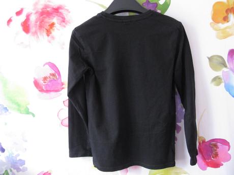 Dětské černé bavlněné tričko / unisex, h&m,122