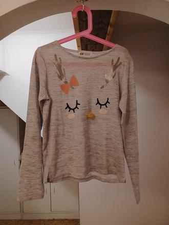 Vánoční svetřík se sobem h&m 134/140, h&m,140