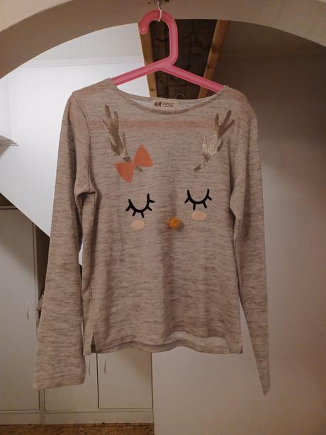 Vánoční svetřík se sobem h&m 134/140, h&m,140