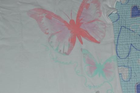 2x bio bavlněné triko, duopak, s motýlky, c&a,116