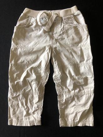 Vel. 80 béžové plátěné kalhoty roll-up, 80