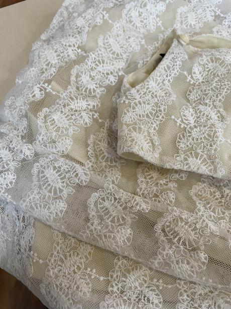 Krémové krajka šaty, vel xxs/xs, hm, h&m,xs