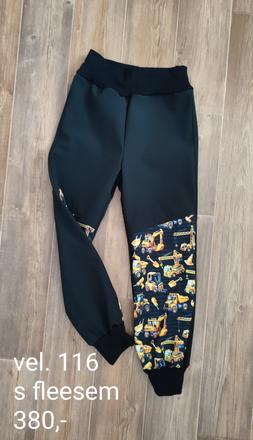 Zimní softshellové kalhoty s fleesem vel. 116, 116