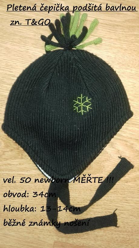 Pletená čepička podšitá bavlnou zn. t&go, t&go,50