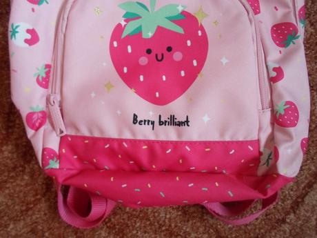 Růžový batoh batůžek s jahůdkou, safta