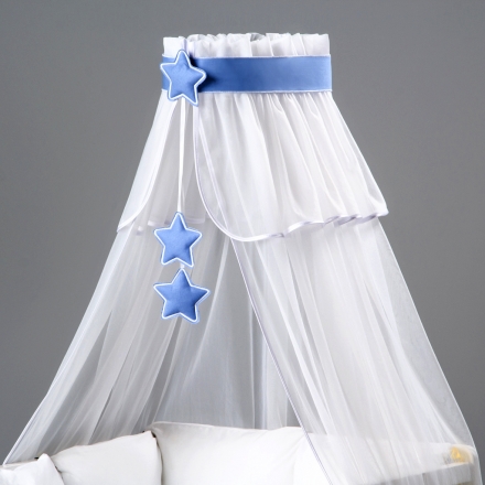 Voálová nebesa bílá - hvězdy , více barev, délka (cm): 160