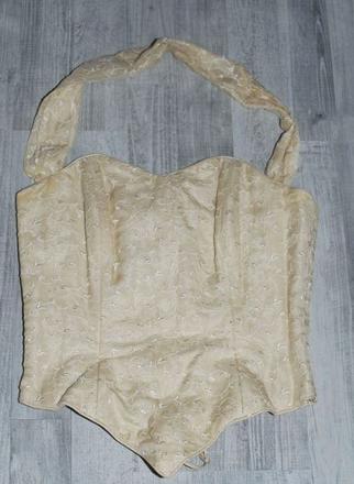 Béžový vyšívaný společenský korzet, 34