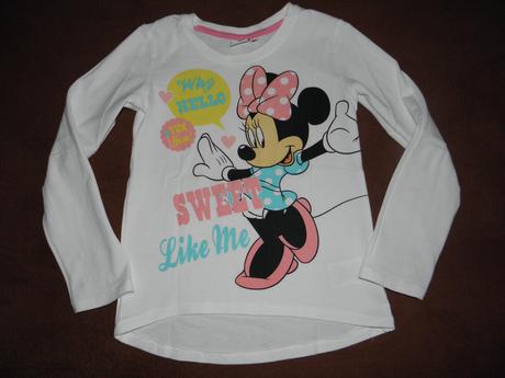 Dívčí bílé tričko s minnie zn. disney vel.128/134, disney,128
