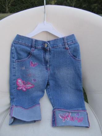 Dívčí riflové třičtvrťáky vel. 116-122 - uk, 116