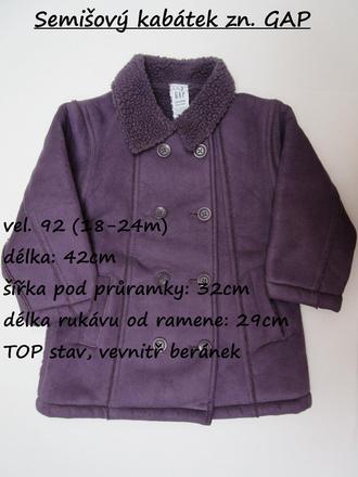 Semišový kabátek s beránkem zn. baby gap, gap,92