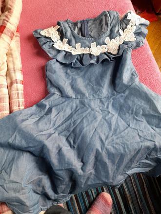 Šaty modré na léto na holčičku, 122