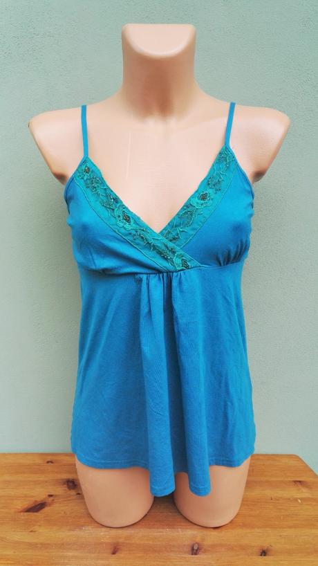 Petrolejový top tílko tunika h&m - vel.xs/s, h&m,xs