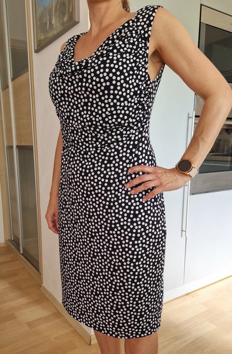 Šaty letní černobílé puntíky el eva lhotáková, 44