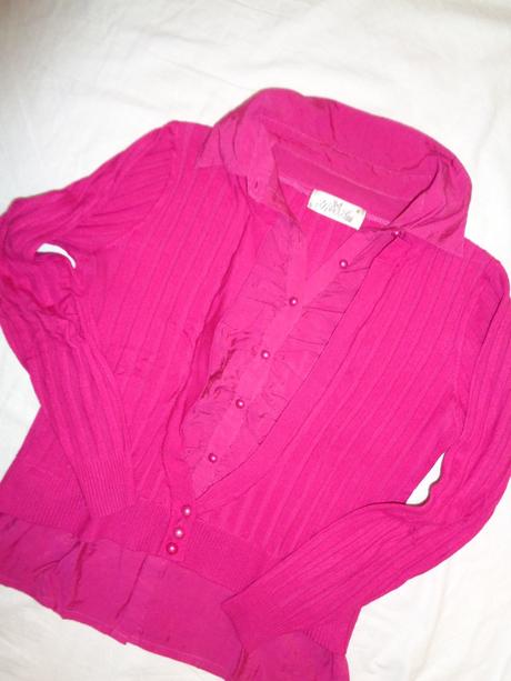 Sytě růžový svetřík a halenka v jednom m/l, m