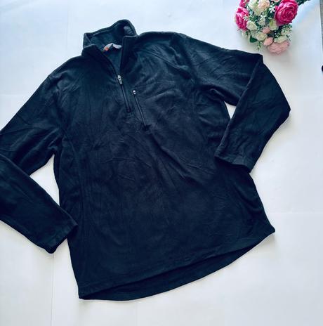 Cb/ mikina flecová černé barvy - v.m, m