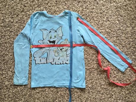 Modré tričko s tomem a jerrym - dl.ruk. (vel. 134), 134