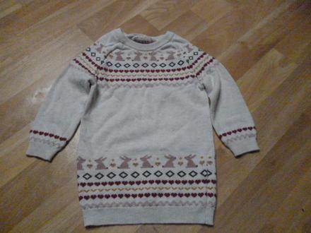 Zajícový delší svetr 1-2, primark,86