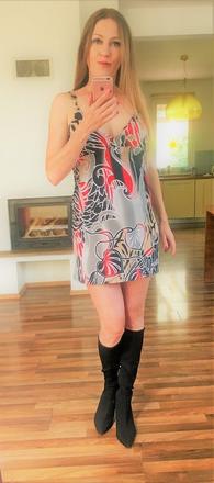 Vzor minišaty, vel s/m, tu, s