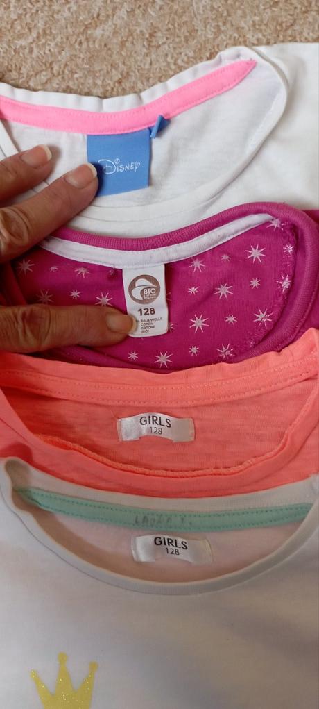 4x tričko zn."disney,girls, biocoton" vel."128", disney,128