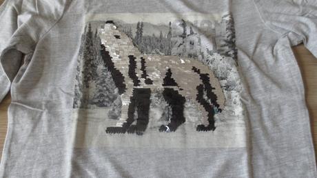 Triko dlouhý rukáv - měnící obrázek s flitry, c&a,140