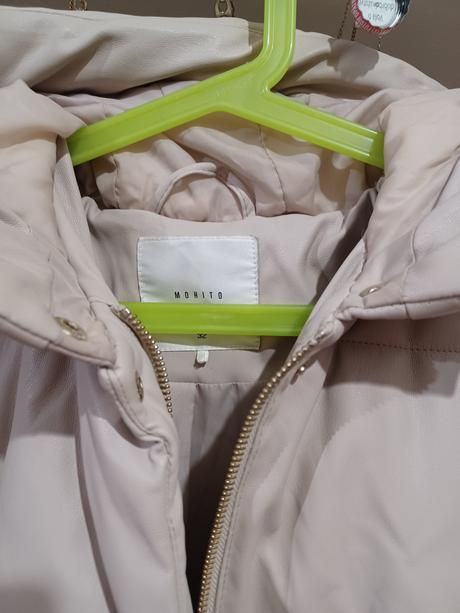 Béžová koženková bunda mohito xxs-s, xs