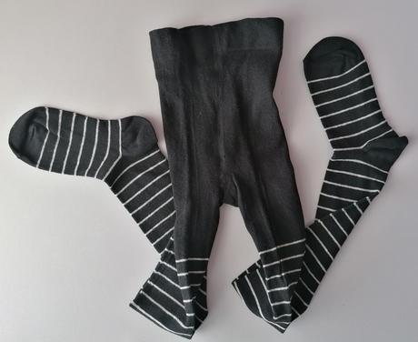 Černé punčocháče s pruhy vel 122 - 128, pepperts,122