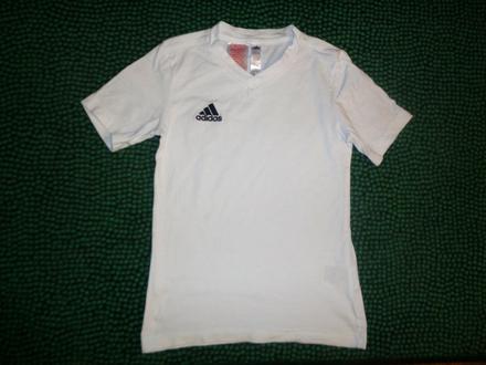 Bílé bavlněné tričko adidas 7/8 let, adidas,128