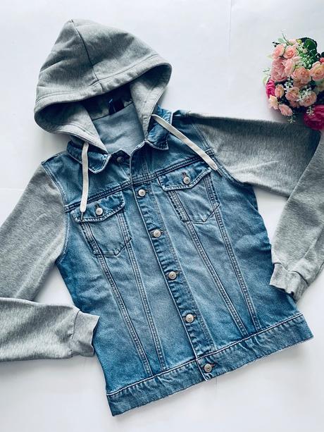Bunda džinová s kapucí dámská - v.s, s