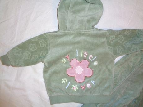 Luxusní sametový komplet - kytička, h&m,62