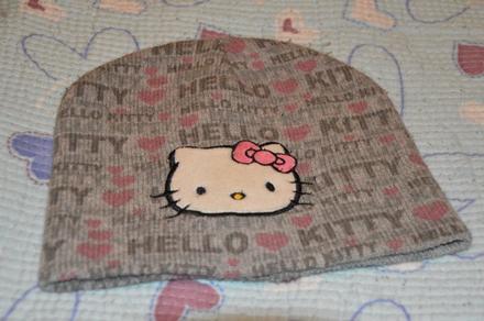 Růžovo-šedivá čepice hello kitty, sanrio,116