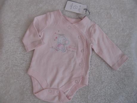 Novorozenecké růžové body s myškou, mothercare,<50