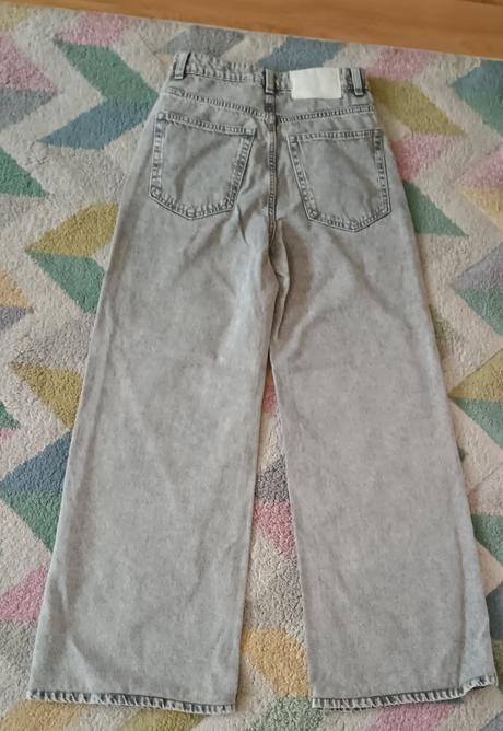 Krásné široké rifle značky h&m vel.152/158, h&m,152