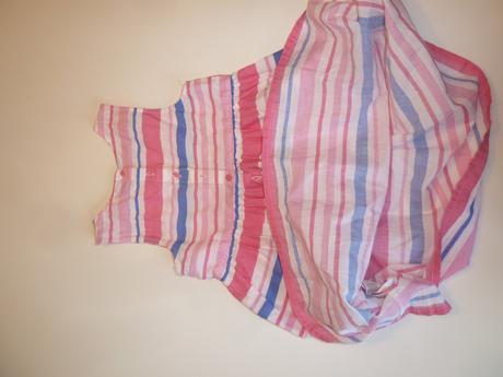 Plátěné pruhované lehké šaty bez podšívky štěpa, young dimension,128