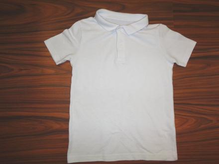 Bílé bavlněné vroubkované tričko s límečkem, tu,122