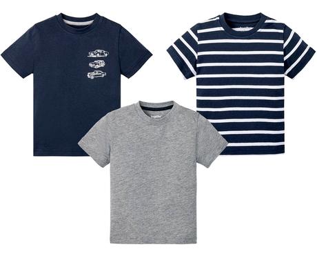 3-pack klučičí trička autíčkové +šedé + námořnické, lupilu,98 / 104