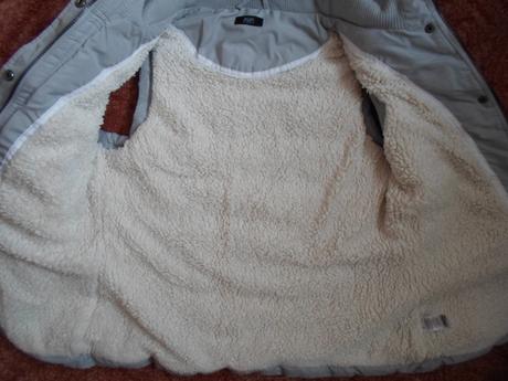 Šedá zateplená vesta vestička s kožíškem, f&f,m