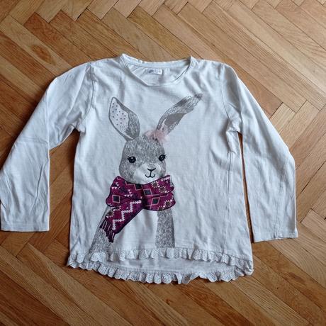 2x tričko se zajíčkem, 128