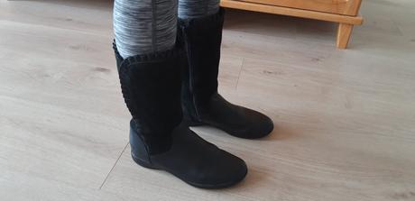 Černé kožené kozačky clarks vel. 34, clarks,34