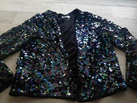 Flitrový kabátek,svetřík, h&m,146 / 170