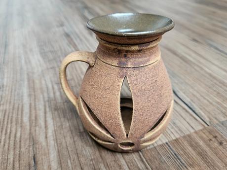 Keramická hnědá aroma lampa aromalampa, 