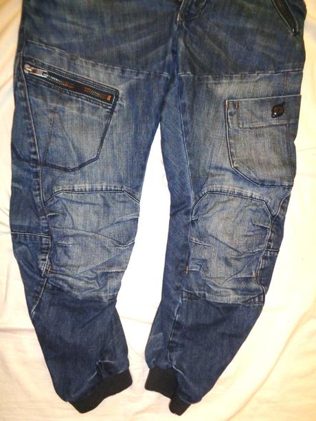 Luxusní měkoučké rifle - kapsáče baggy 30/32, river island,30