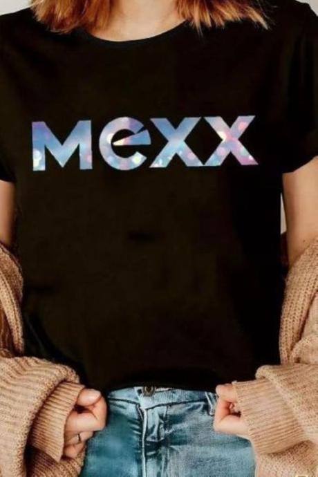 Krásné nové černé triko s nápisem mexx vel.42/xl, 42 / xl