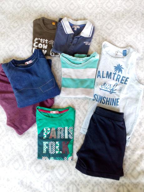 Bavlněná trička 4ks, semišové pyžamo, tílko, 104–116