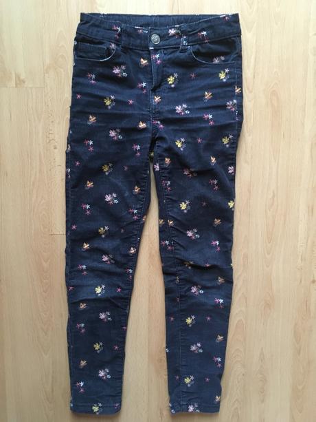 Manžestrové kalhoty s kytičkama, pepco,134