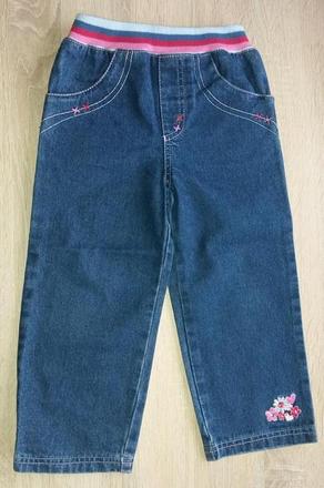 Džíny se širokou gumou v pase vel. 98-104, tiny ted,98